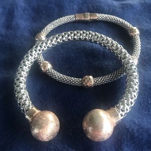 Sterling and Rose Gold Overlay Bracelets